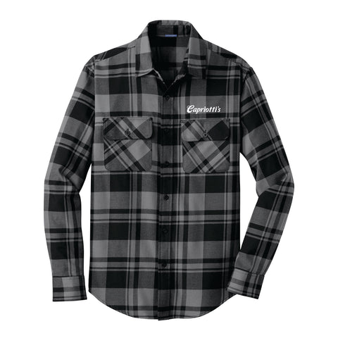 Men's Port Authority® Plaid Flannel Shirt - Grey/Black