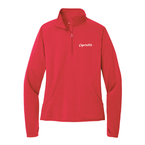 Ladies Sport-Tek® Sport-Wick® Stretch 1/4-Zip Pullover - True Red