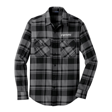 Men's Port Authority® Plaid Flannel Shirt - Grey/Black